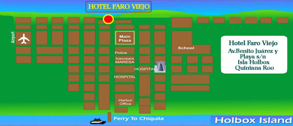 LOCATION FOR HOTEL FARO VIEJO HOLBOX