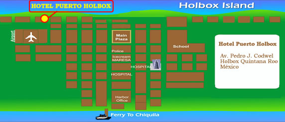 MAP  HOTEL PUERTO HOLBOX ,
